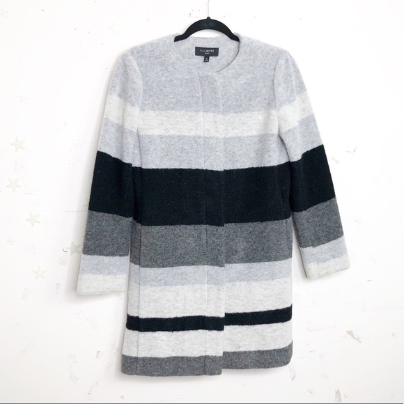 TALBOTS petites boiled wool striped coat - Picture 12 of 13